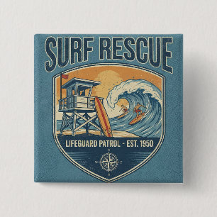 Surf Rescue Lifeguard Patrol Est 1950 15 Cm Square Badge