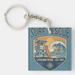 Surf Rescue Lifeguard Patrol Est 1950 Key Ring