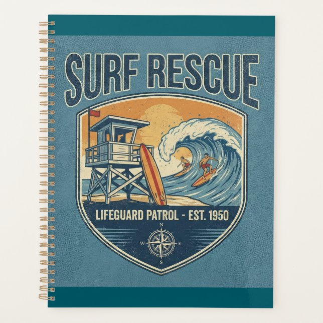 Surf Rescue Lifeguard Patrol Est 1950 Planner (Front)