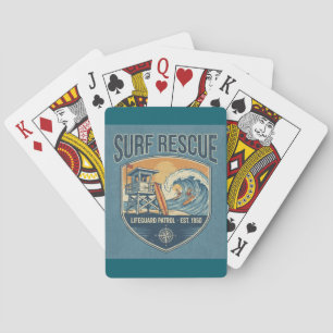Surf Rescue Lifeguard Patrol Est 1950 Playing Cards