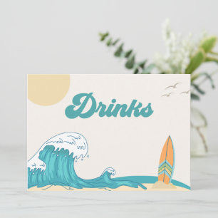 Surf Restroom Party Sign   Surf Card