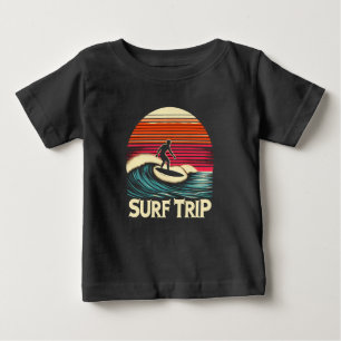 Surf retro sunset holidays baby T-Shirt