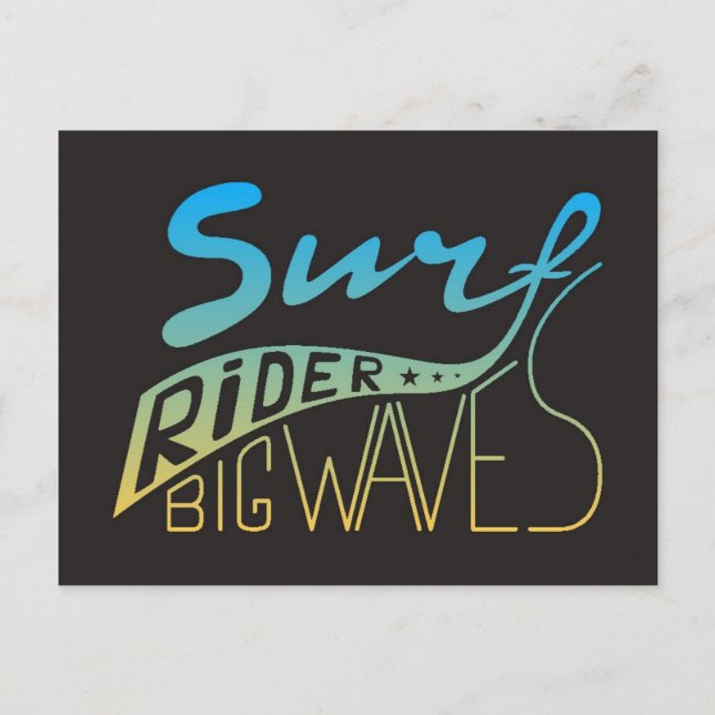 Surf Rider Big Waves Postcard (Front)