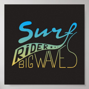 Surf Rider Big Waves Poster