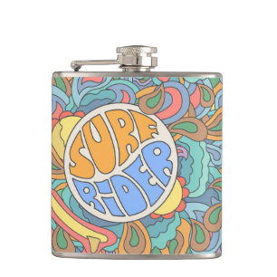 Surf Rider Pattern Hip Flask