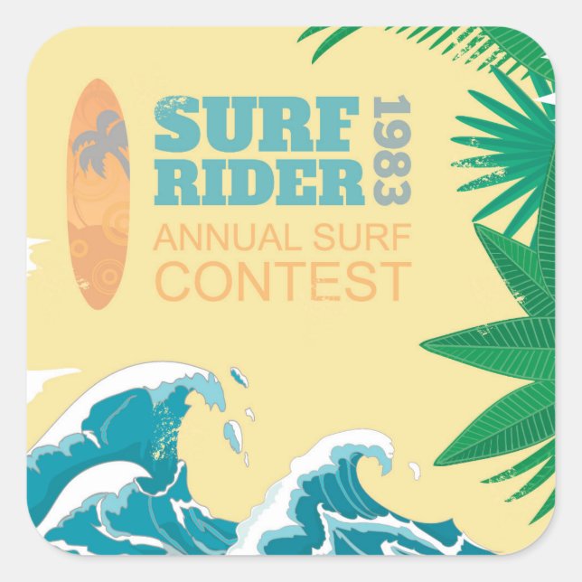 Surf Rider Surf Contest |1983 Square Sticker (Front)