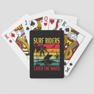 Surf Riders Catch the Waves Playing Cards
