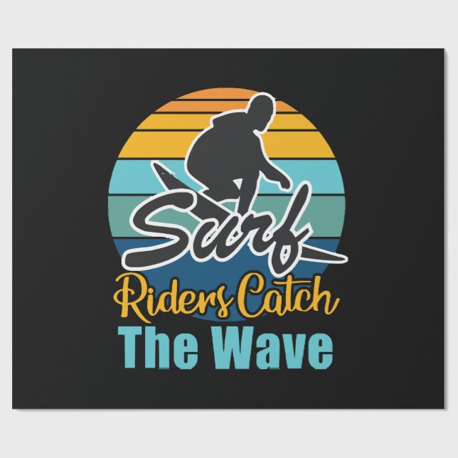 Surf Riders Catch the Waves Wrapping Paper (Flat)
