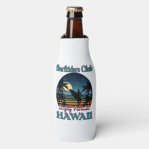Surf riders Club, Surfing Paradise, Hawaii Bottle Cooler