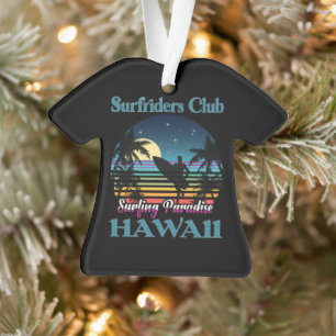 Surf riders Club, Surfing Paradise, Hawaii Ornament
