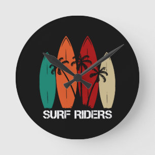 Surf Riders Round Clock