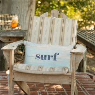 Surf Rustic Wood Beach Coastal Pool Patio Porch Lumbar Cushion