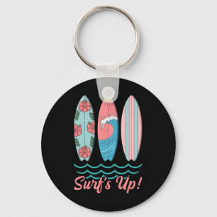 Surf’s Up Cute Surfboard Summer Beach Hawaii Wave Key Ring