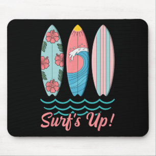 Surf’s Up Cute Surfboard Summer Beach Hawaii Wave Mouse Pad
