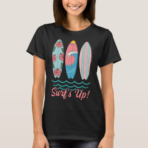 Surf’s Up Cute Surfboard Summer Beach Hawaii Wave  T-Shirt