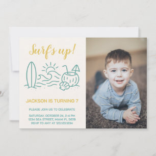 Surf’s Up Editable Birthday Invitation