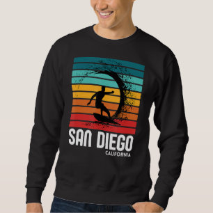 Surf San Diego California Beach Vintage Retro Surf Sweatshirt