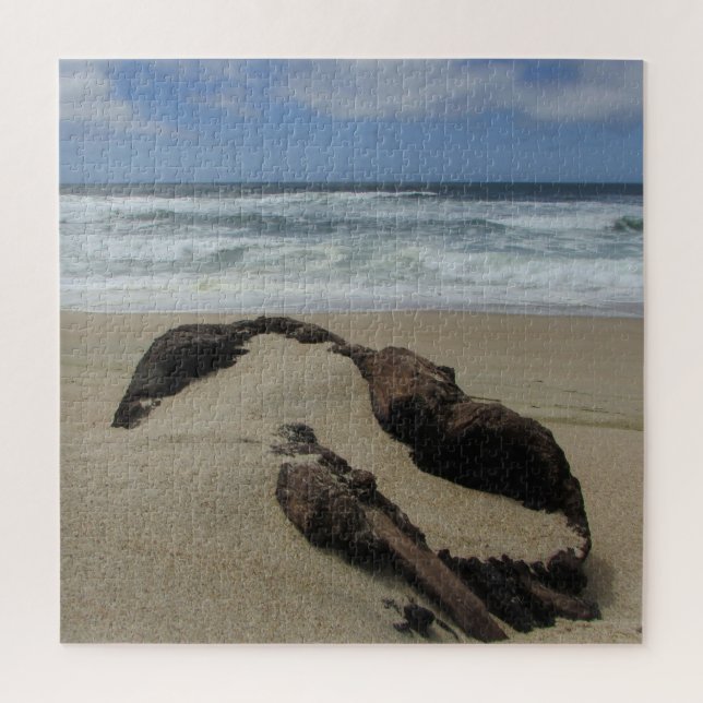 Surf Sand and Driftwood West Coast Landscape Beach Jigsaw Puzzle (Vertical)