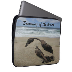 Surf Sand and Driftwood West Coast Landscape Beach Laptop Sleeve