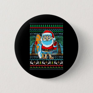 Surf Santa Claus Surfer Hawaiian Christmas Mum Dad 6 Cm Round Badge
