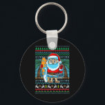 Surf Santa Claus Surfer Hawaiian Christmas Mum Dad Key Ring<br><div class="desc">Surf Santa Claus Surfer Hawaiian Christmas Mum Dad Boys Girl</div>