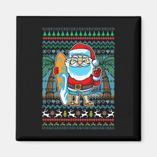 Surf Santa Claus Surfer Hawaiian Christmas Mum Dad Magnet