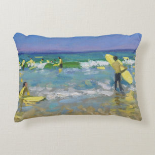 Surf School at St. Ives Decorative Cushion