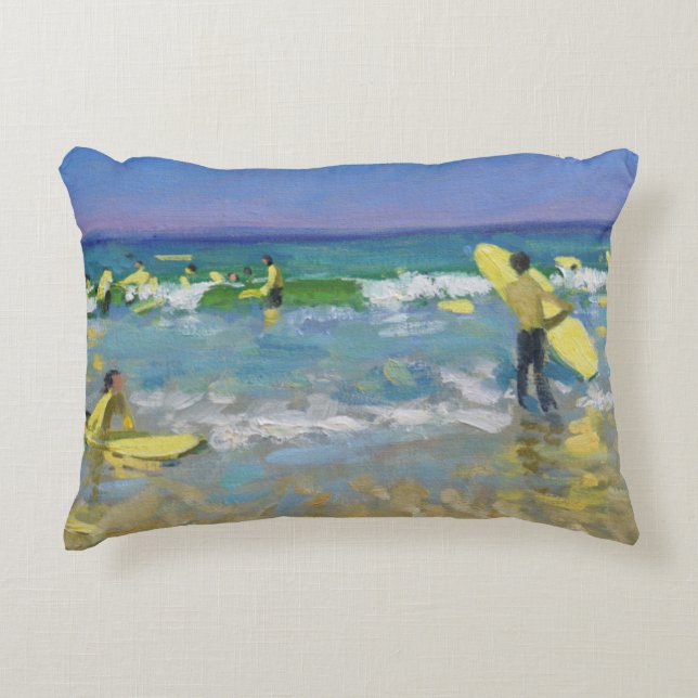 Surf School at St. Ives Decorative Cushion (Front)