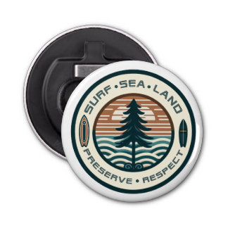 Surf, Sea, Land Preserve & Respect Bottle Opener