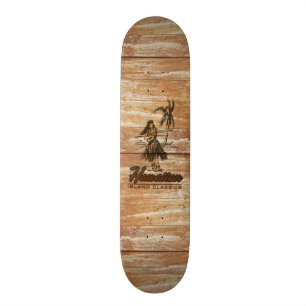 Surf Shack Hawaiian Faux Wood Skateboard