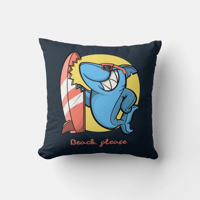 Surf Shark Beach Please Cushion (Front)