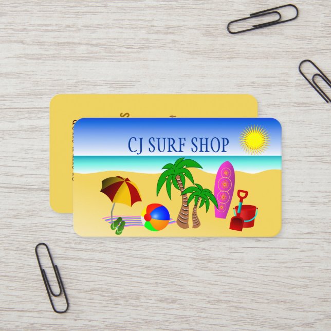 Surf Shop Business Card (Front/Back In Situ)