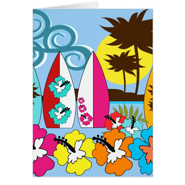 Surf Shop Surfing Ocean Beach Surfboards Palm Tree (Front)