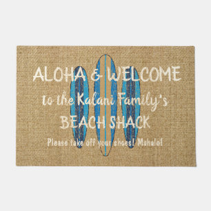 Surf Sign Customise Monogram Hawaiian Aloha Doormat