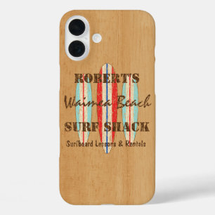 Surf Sign Customise Monogram Hawaiian Surfboards  iPhone 16 Plus Case