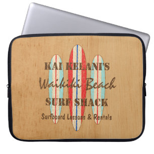 Surf Sign Customise Monogram Hawaiian Surfboards Laptop Sleeve