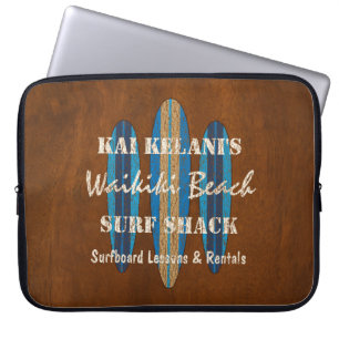 Surf Sign Customise Monogram Hawaiian Surfboards Laptop Sleeve