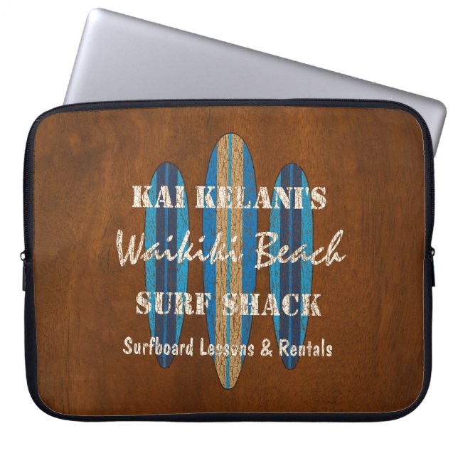 Surf Sign Customise Monogram Hawaiian Surfboards Laptop Sleeve (Front)