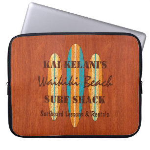 Surf Sign Customise Monogram Hawaiian Surfboards Laptop Sleeve