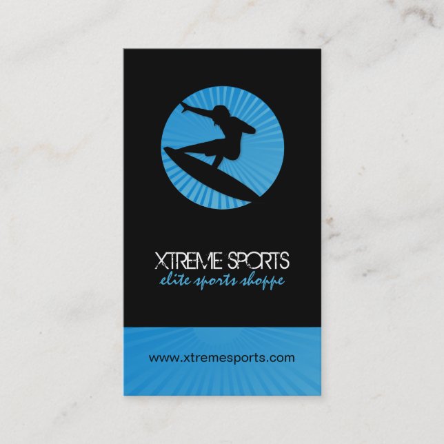 Surf Silhouette Business Cards (Front)