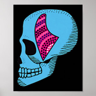 Surf Skull And Surfboard Fin Ring- Custom Retro Su Poster
