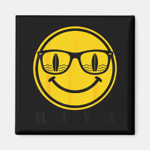 Surf smile sunglasses surfboard summer vibes beach magnet