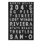 Surf Spots San Clemente - Large Wall Art