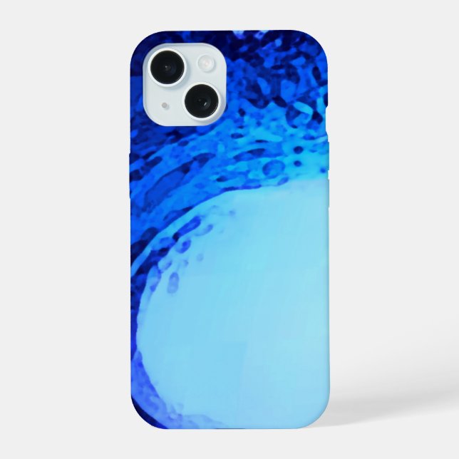 Surf style blue wave iPhone 15 case (Back)