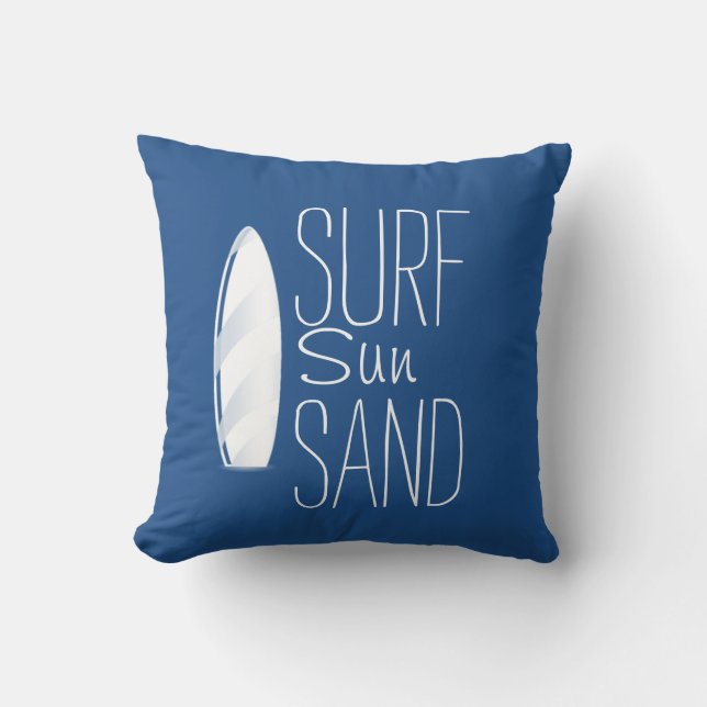 Surf Sun Sand Pillow (Front)
