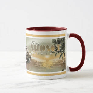 surf sunset mug