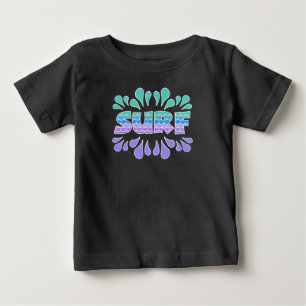 SURF-Surf with Waves, Colourful Surfing, Surfer Baby T-Shirt