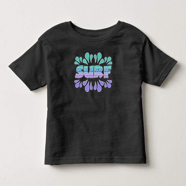 SURF-Surf with Waves, Colourful Surfing, Surfer Toddler T-Shirt (Front)