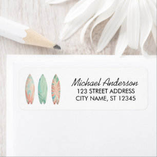 Surf Surfing Beach Surfboard Return Address   Label