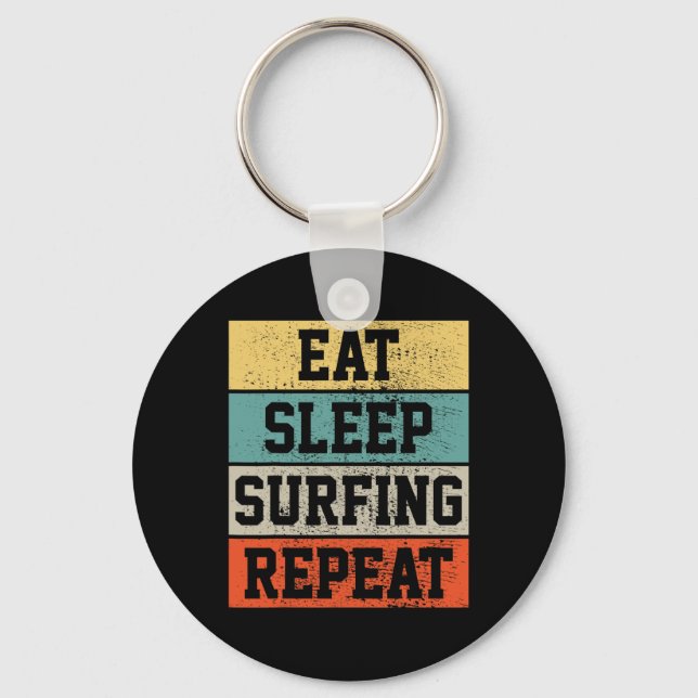 Surf Surfing Retro Vintage Gift  Key Ring (Front)